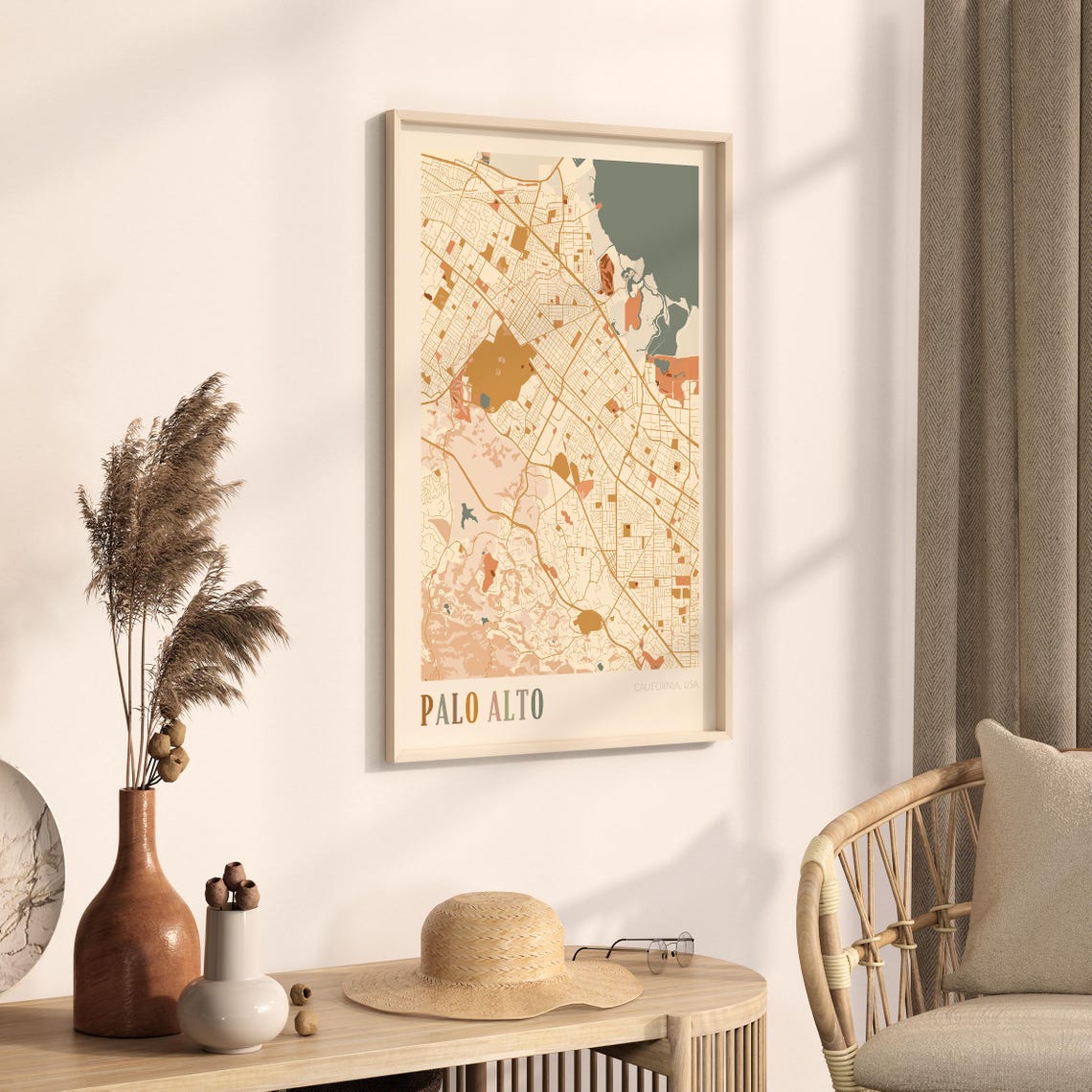 Palo Alto Map Poster Palo Alto Print Palo Alto Poster Palo Alto Wall Art California Travel Gift Boho Wall Art Gift For Friend - Image 3