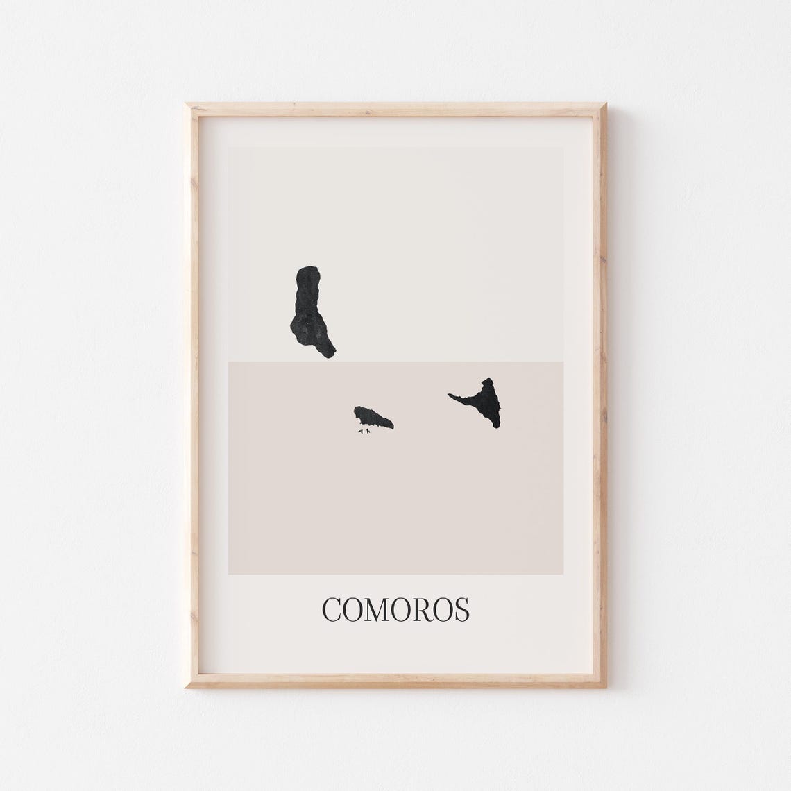 Comoros Islands Country Map Silhouette Minimalist Art Poster