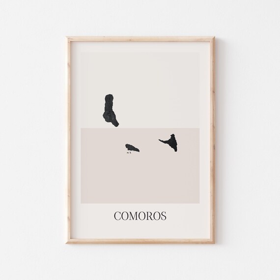Comoros Islands Country Map Silhouette Minimalist Art Poster