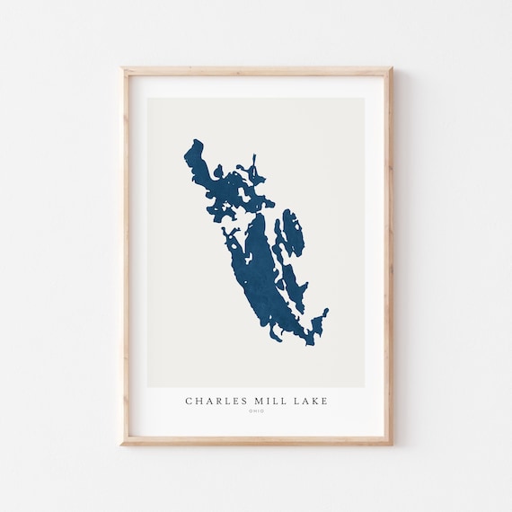 Charles Mill Lake Print Poster Art Wall Map Ohio