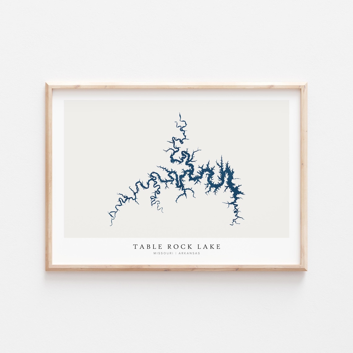 Table Rock Lake Map Art Print Minimalist Missouri Arkansas Decor