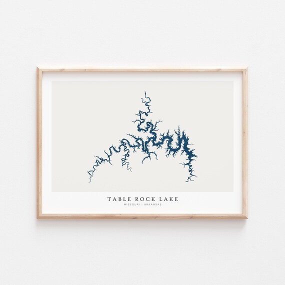 Table Rock Lake Print Poster Art Wall Map Missouri Arkansas