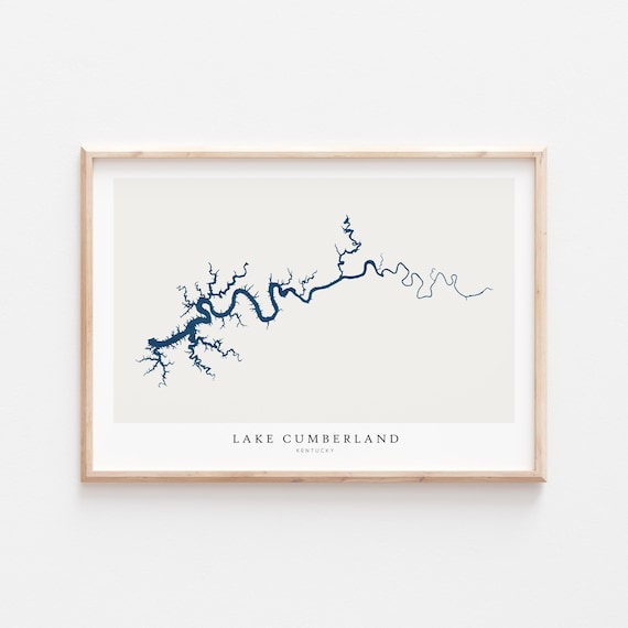 Lake Cumberland Print Poster Art Wall Map Kentucky