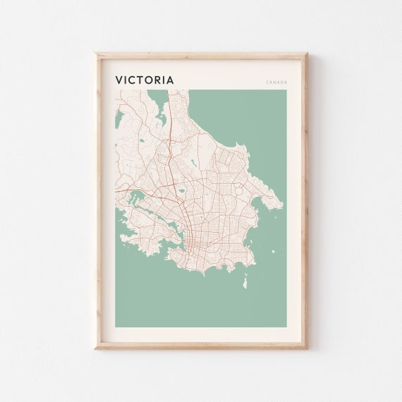 Victoria Map Travel Poster, British Columbia