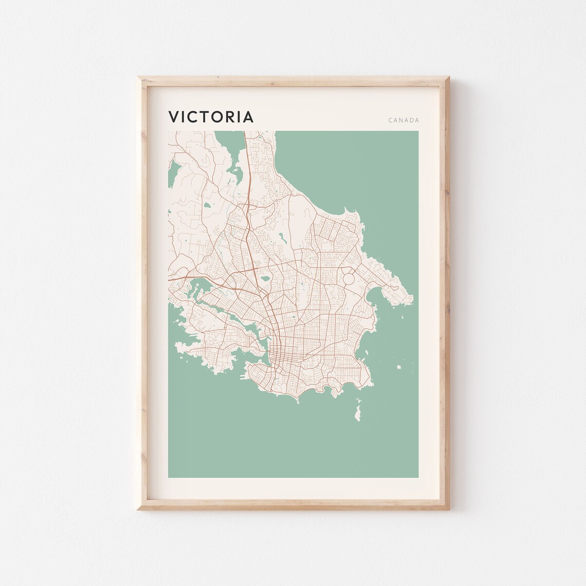 Victoria Map Travel Poster, British Columbia