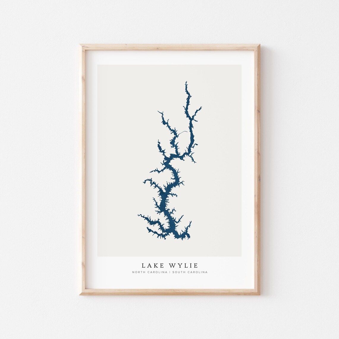 Lake Wylie Travel Poster, North South Carolina Map
