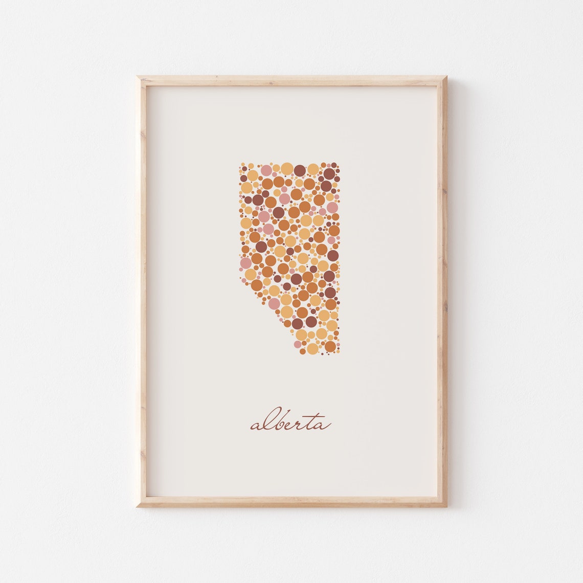 Alberta Canada Colorful Dot Art Province Map Script Decor Poster - Image 3