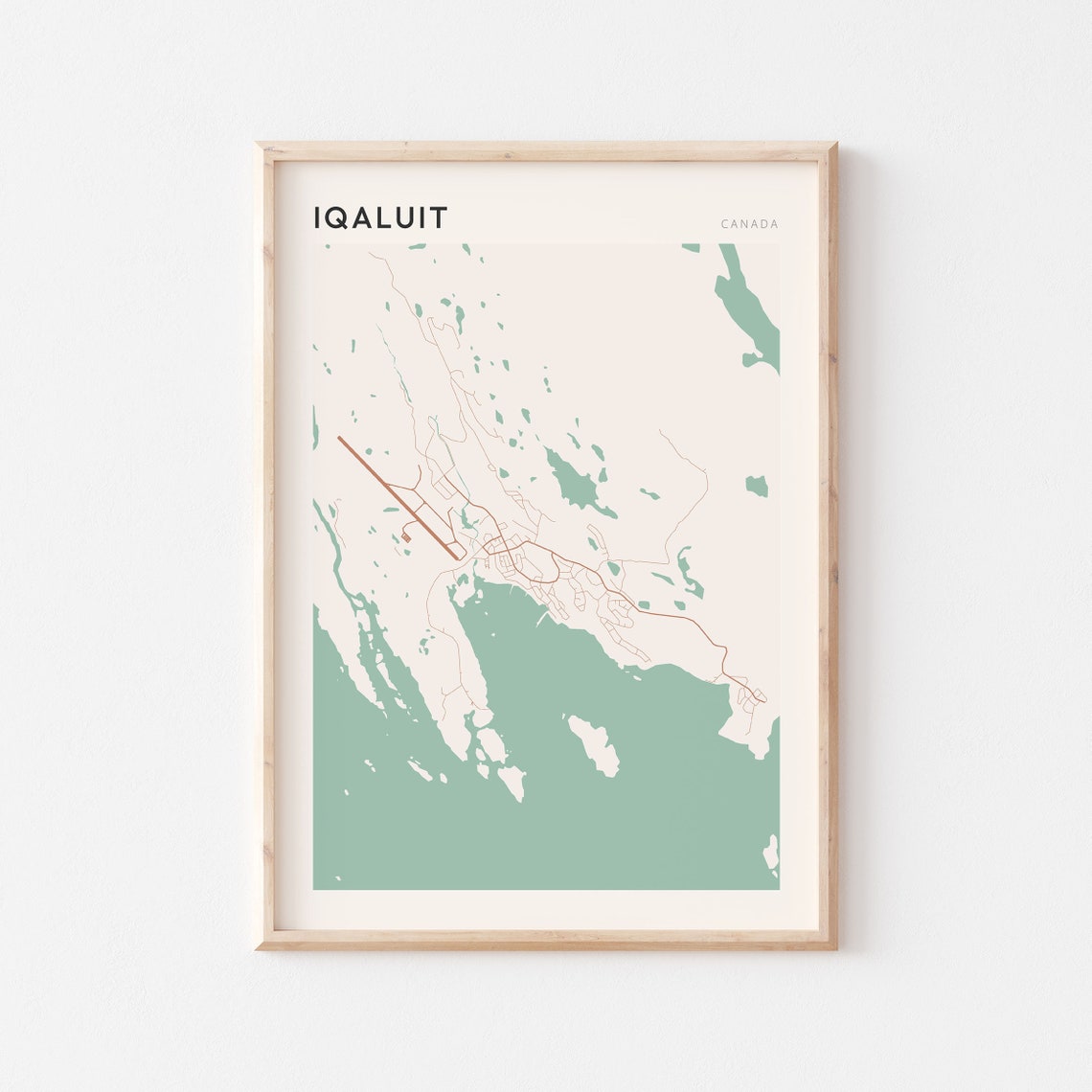 Iqaluit Canada Minimalist City Map Poster Arctic Northern Artwork