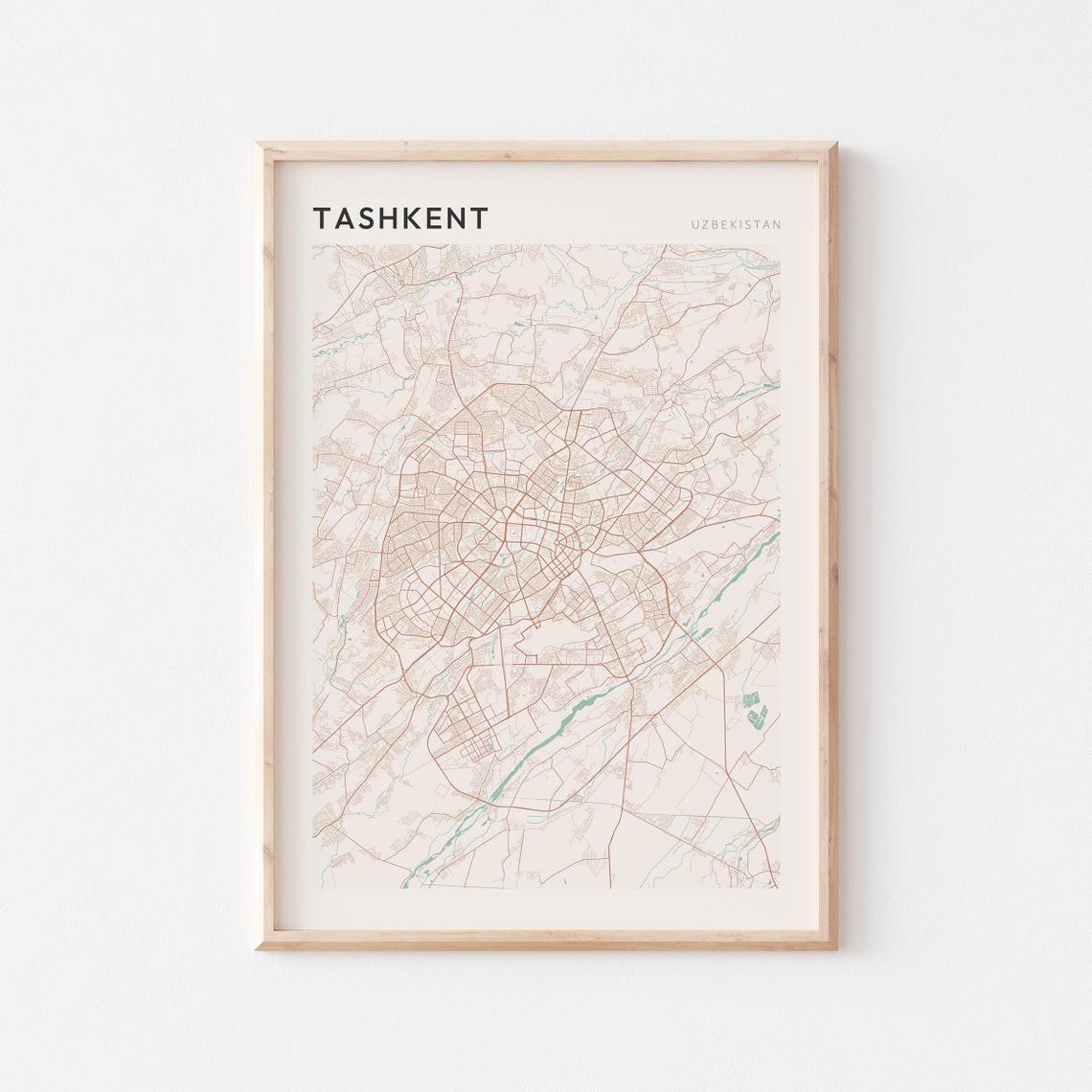 Tashkent Uzbekistan Minimalist City Map Poster Modern Wall Decor