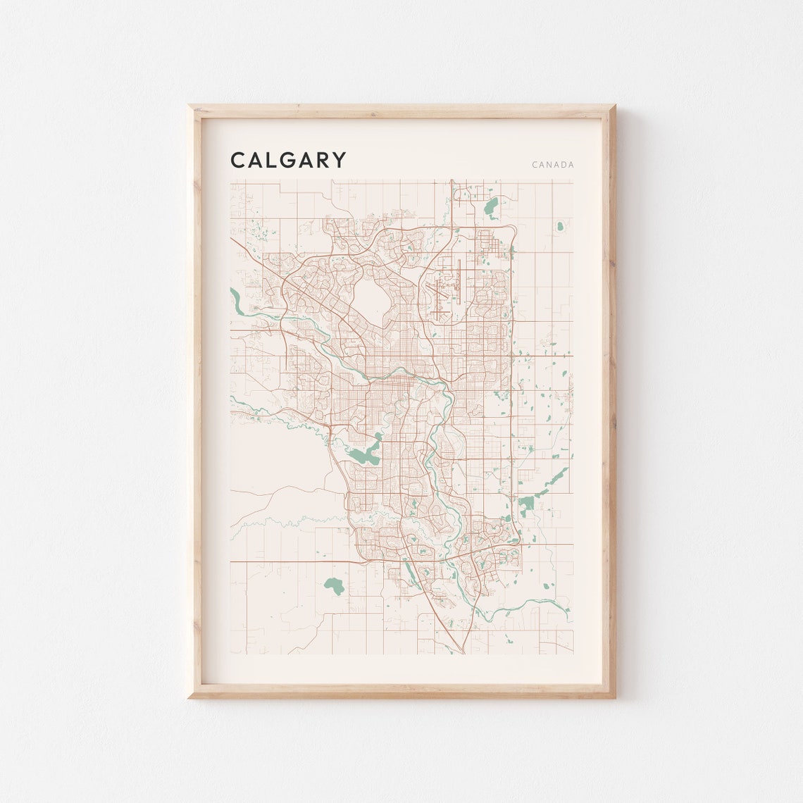 Calgary Canada Minimalist Street Map City Art Poster Home Decor