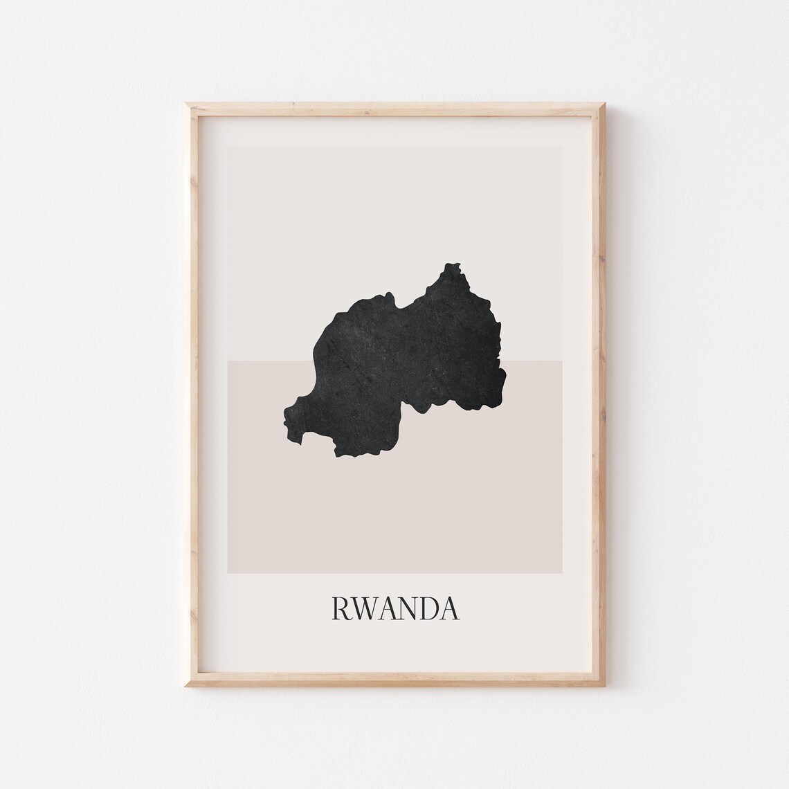 Rwanda Map Poster Print Minimalist Boho Wall Art Decor For Home Or Gift