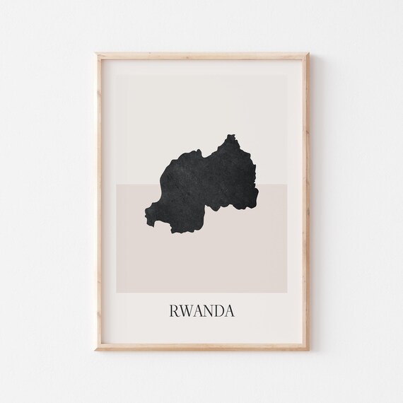 Rwanda Map Poster Print Minimalist Boho Wall Art Decor For Home Or Gift
