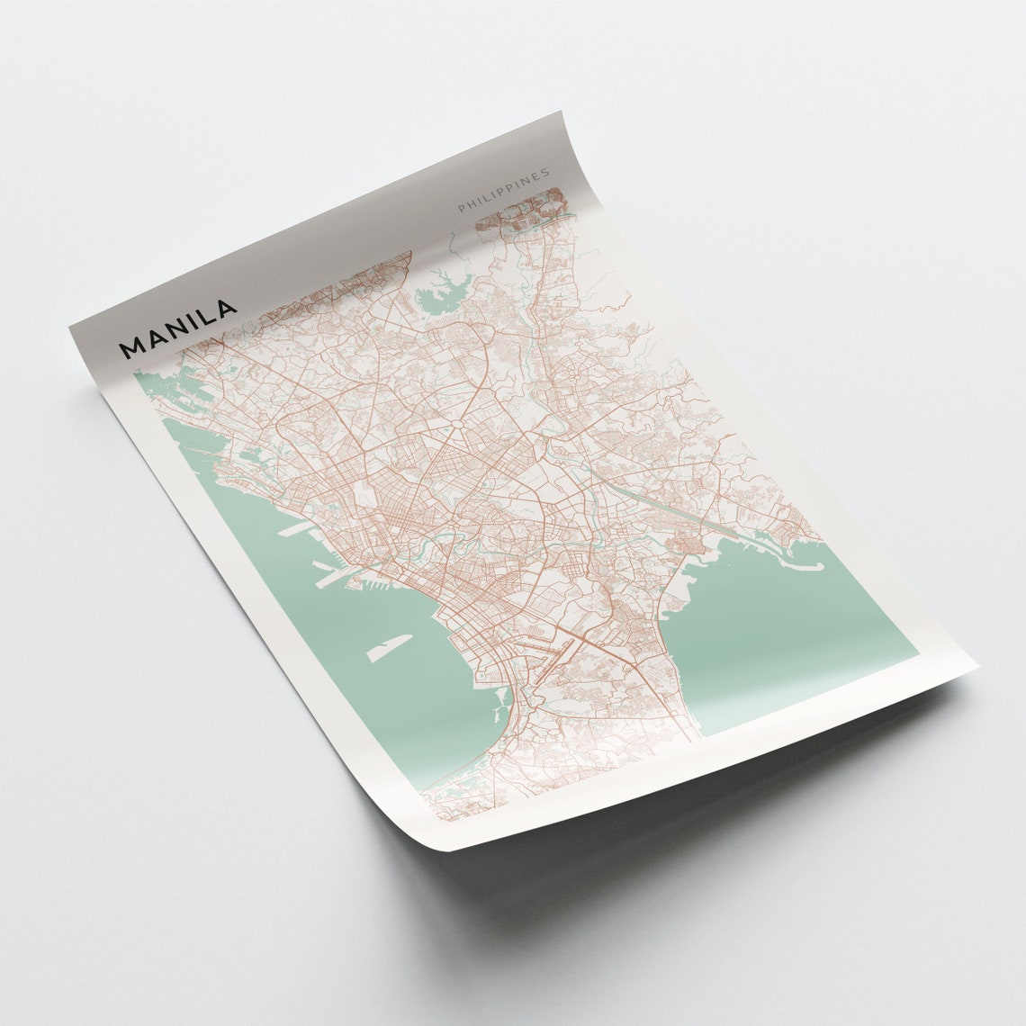 Manila Philippines Minimalist Street Map City Art Poster Home Decor - Image 2