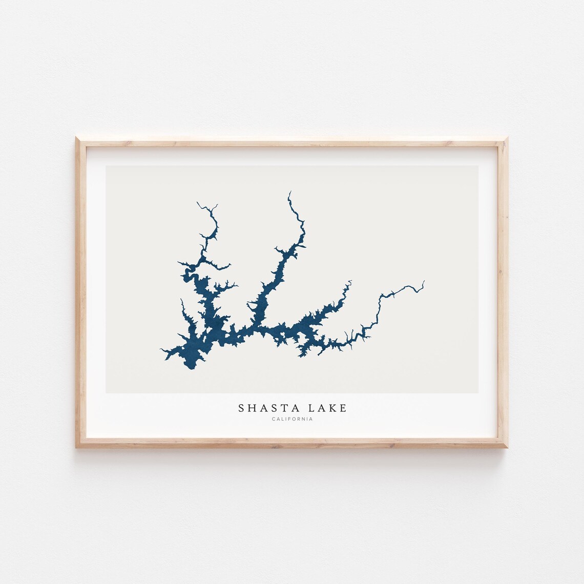 Shasta Lake Wall Map Art Print, House Gift