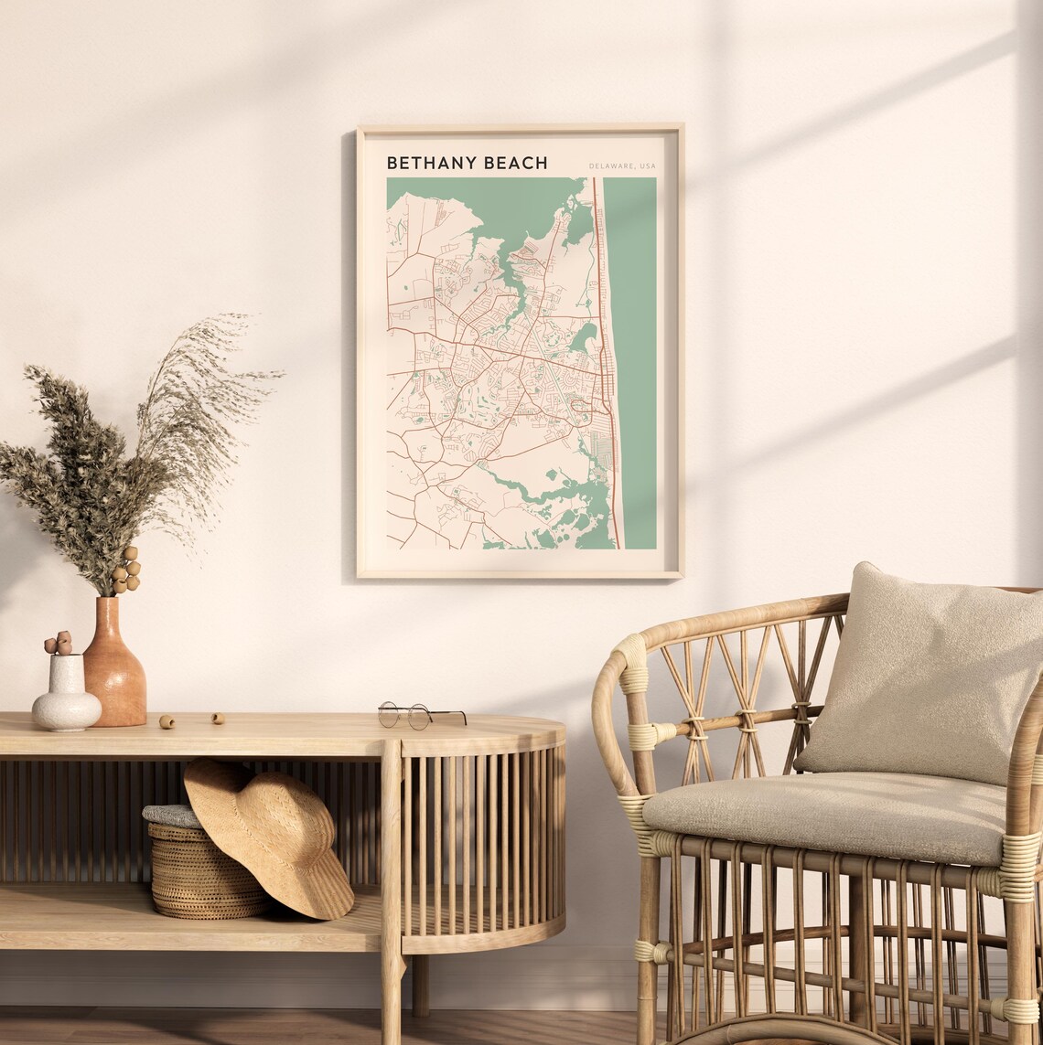 Bethany Beach Map Poster, Delaware Travel Poster - Image 2