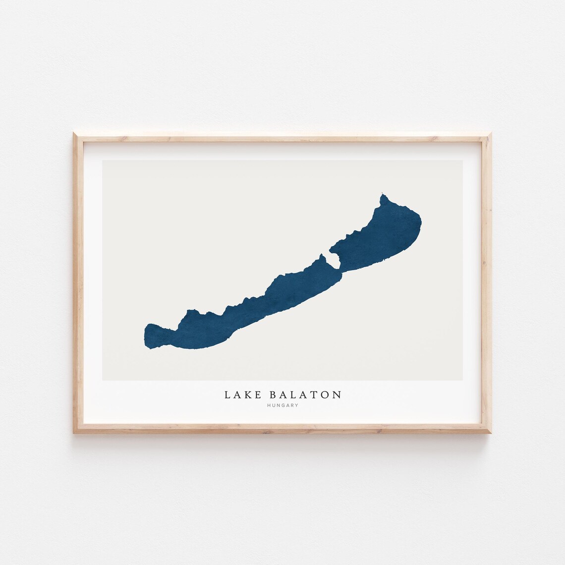 Lake Balaton Wall Map, Hungary Art Print