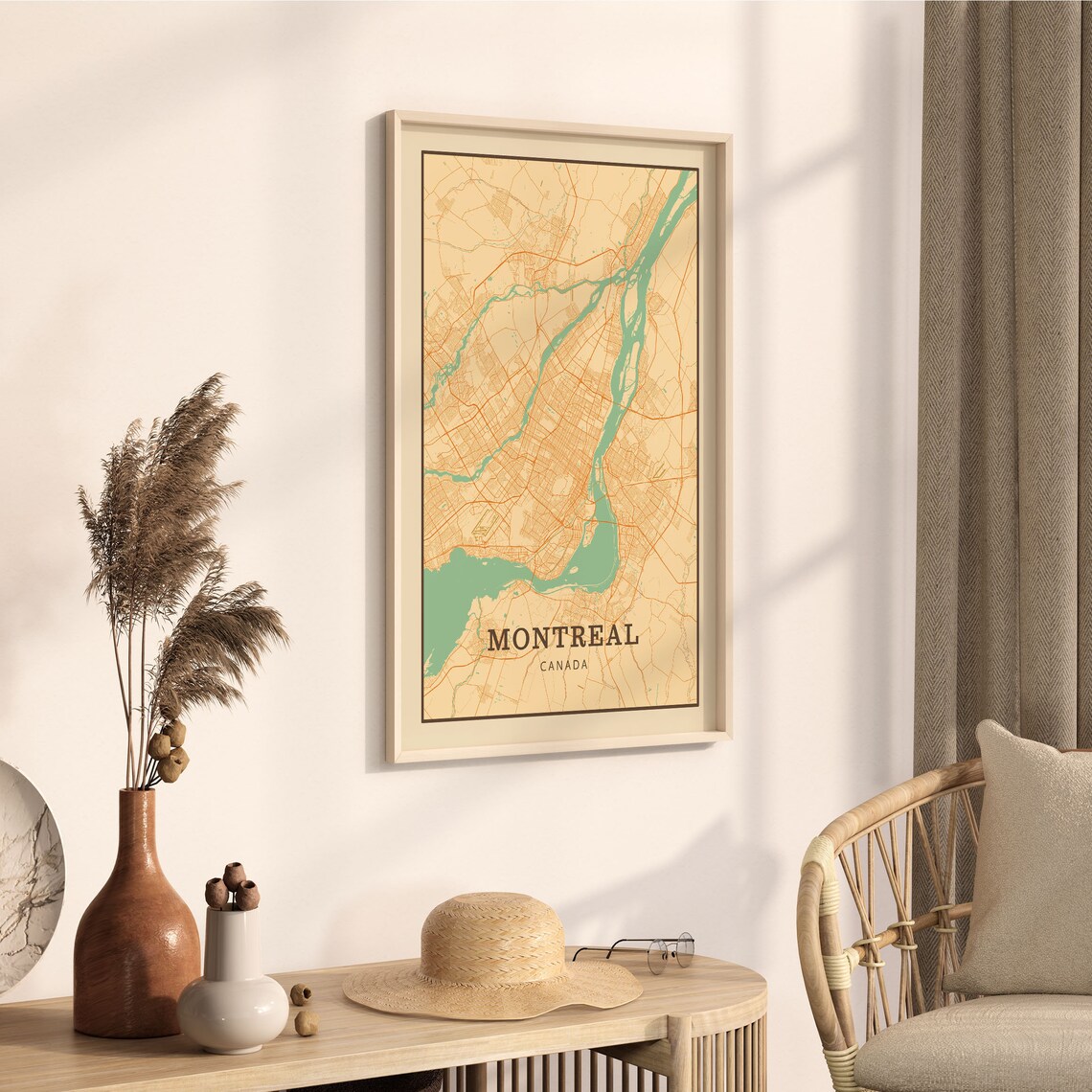 Montreal Canada Vintage Street Map City Art Poster Home Decor Gift - Image 3