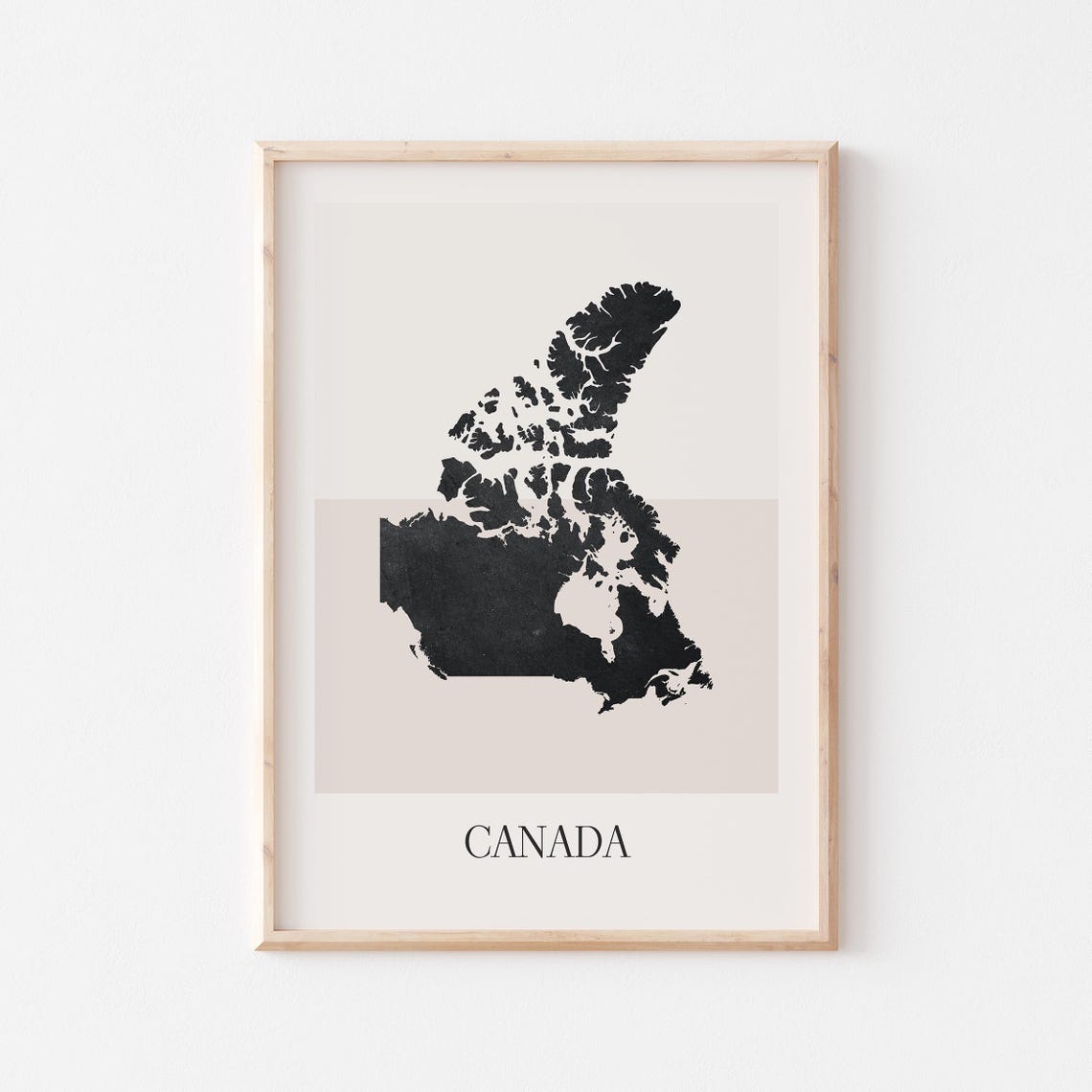Canada Country Map Silhouette Minimalist Black Poster for Home