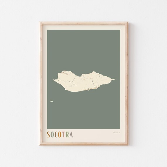 Socotra Map Poster Print Wall Art Yemen Travel Gift Boho