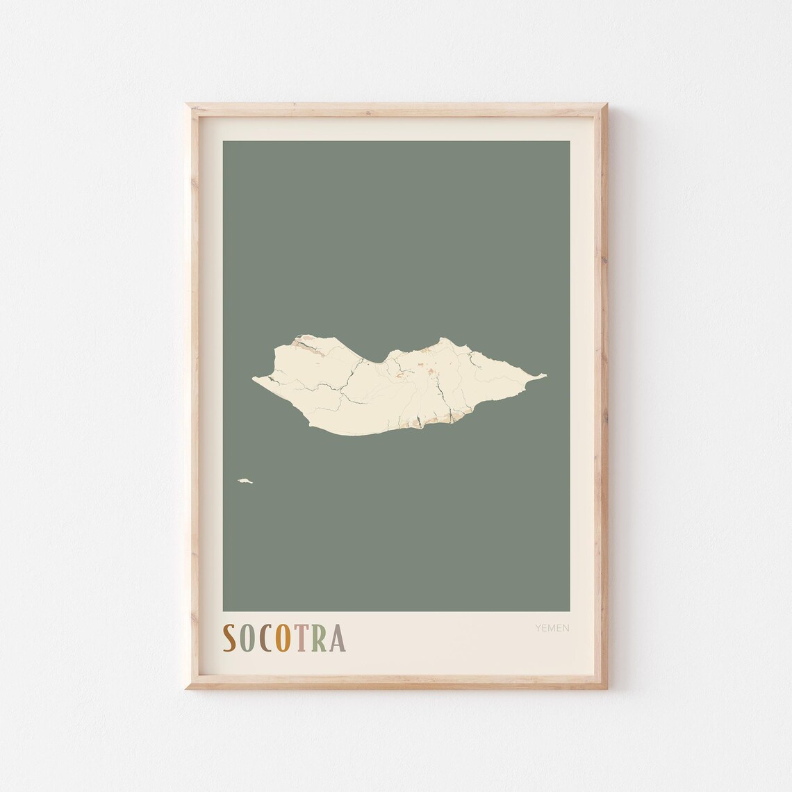 Socotra Map Poster Print Wall Art Yemen Travel Gift Boho