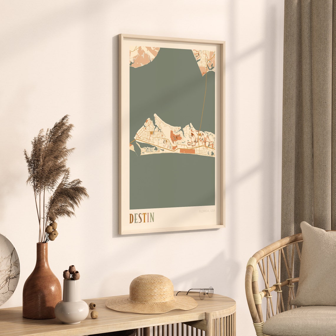 Destin Florida Boho City Map Art Poster Gift for Map Collectors - Image 3