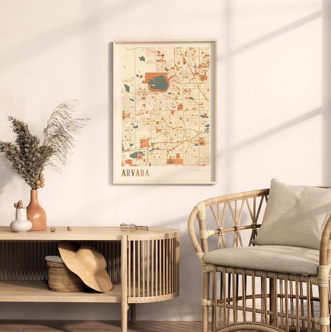 Arvada Colorado Modern Block Style City Map Wall Decor Poster - Image 2