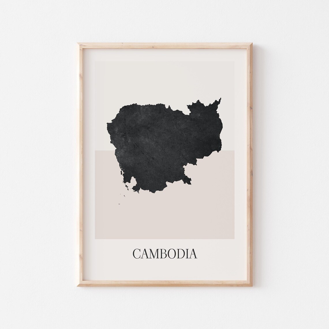 Cambodia Asia Country Map Silhouette Minimalist Poster for Home