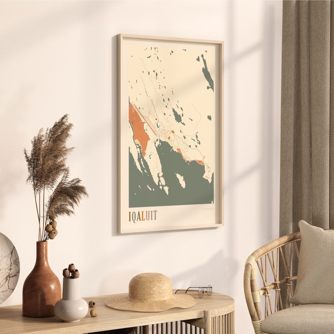 Iqaluit Canada Retro City Map Poster Arctic Bay Northern Gift - Image 3