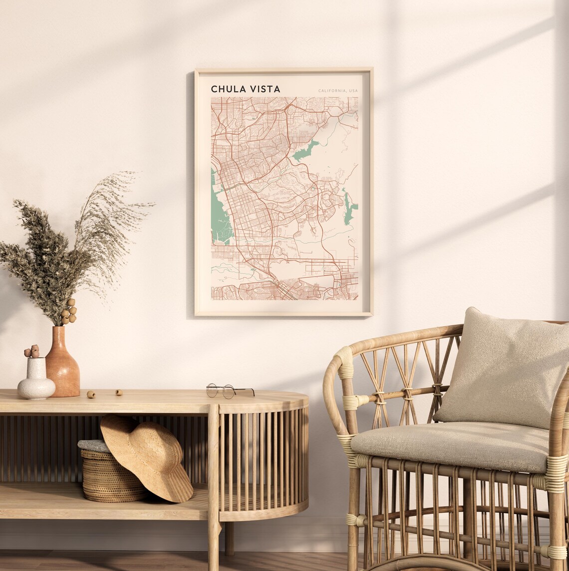 Chula Vista Map Poster, California Travel Art Print - Image 2