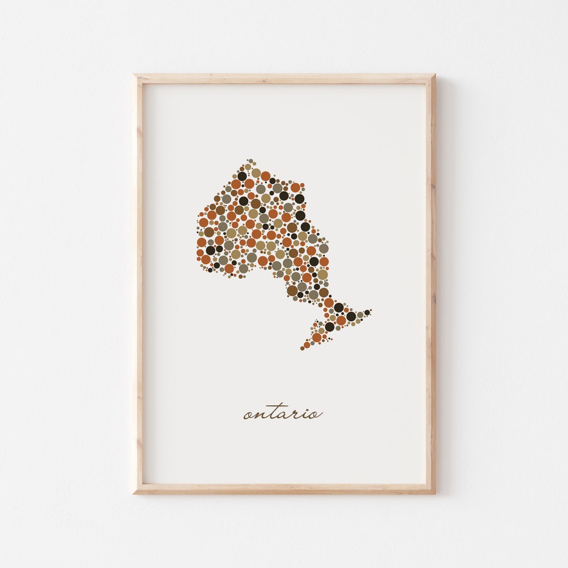 Ontario Canada Colorful Dot Art Province Map Script Decor Poster - Image 2