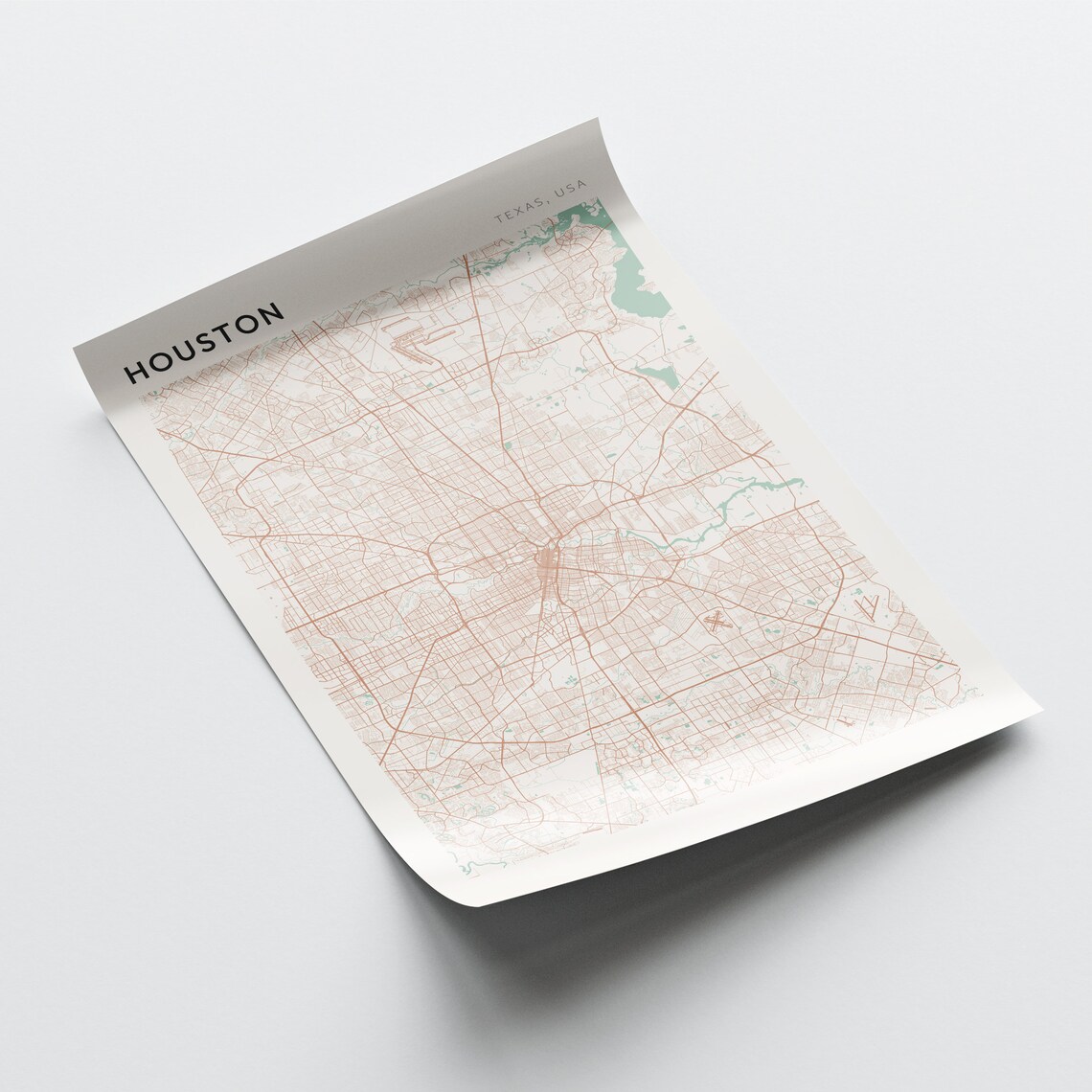 Houston Texas Minimalist City Street Map Travel Art Decor Poster - Image 2