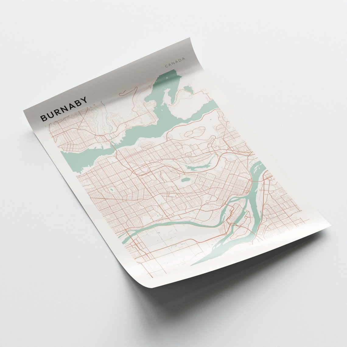 Burnaby Canada Minimalist City Street Map Art Poster Home Decor - Image 2