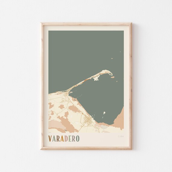 Varadero Map Poster Print Wall Art Travel Gift Boho