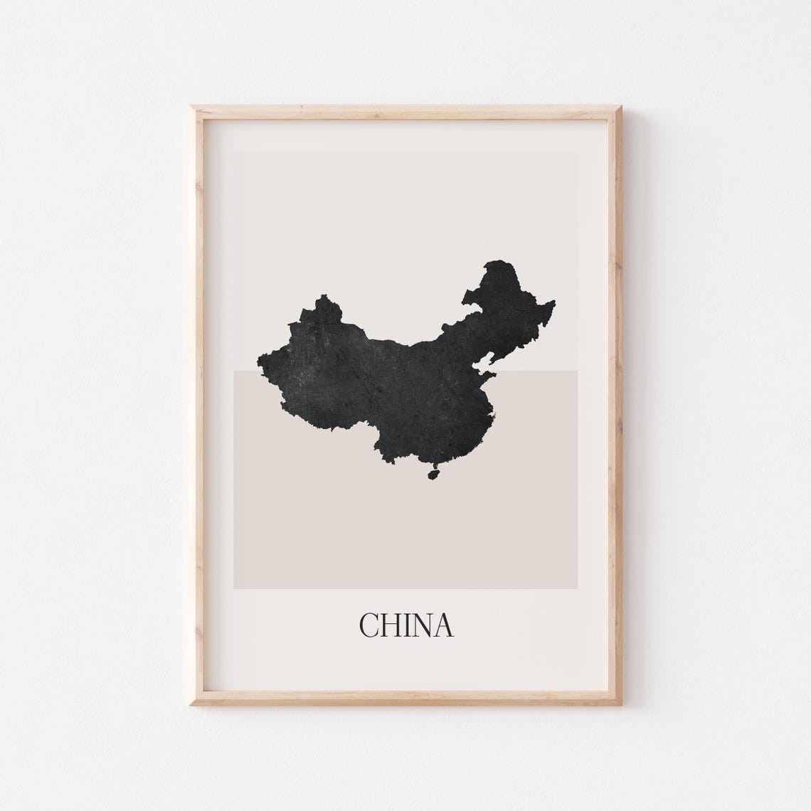 China Country Map Silhouette Minimalist Black Poster for Home