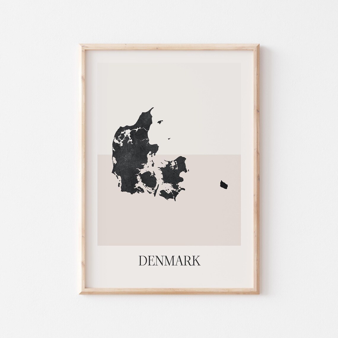 Denmark Map Minimalist Boho Travel Poster