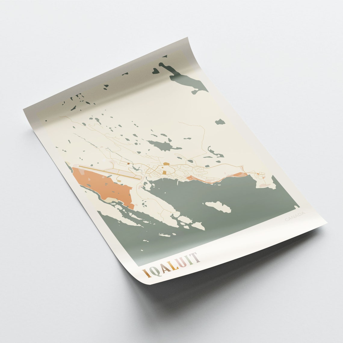 Iqaluit Canada Retro City Map Poster Arctic Bay Northern Gift - Image 2