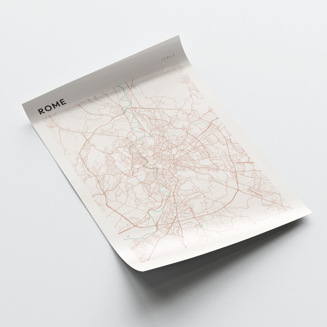 Rome Italy Minimalist City Map Poster In Sage Green Home Decor - Image 2