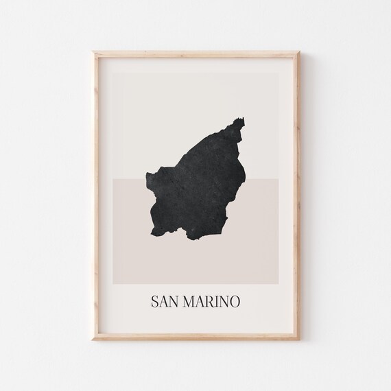 San Marino Map Poster Print Minimalist Boho Wall Art Decor For Home Or Gift