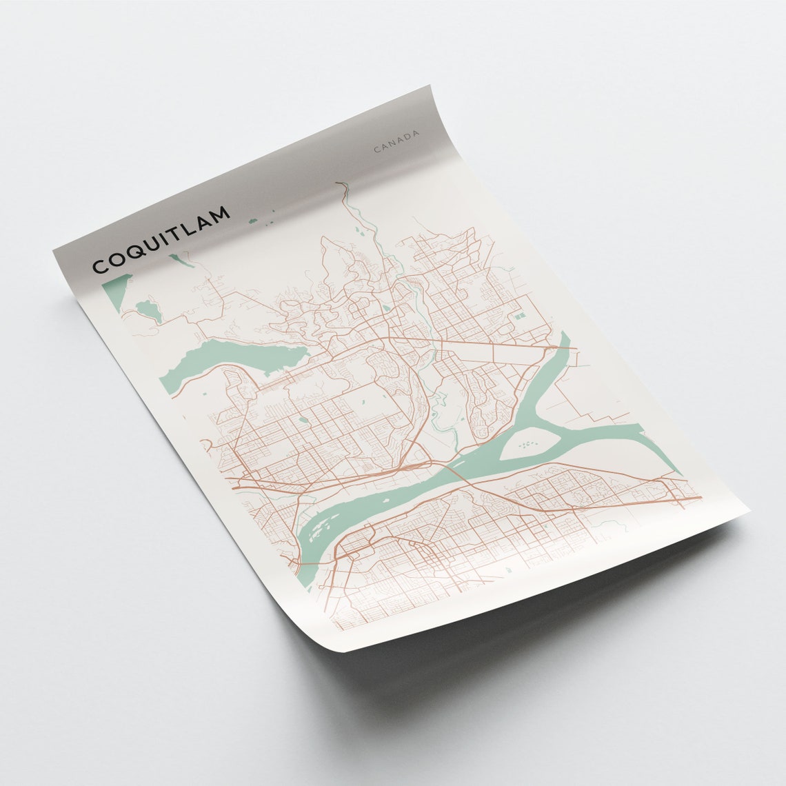 Coquitlam Canada Minimalist City Street Map Art Poster Home Decor - Image 2