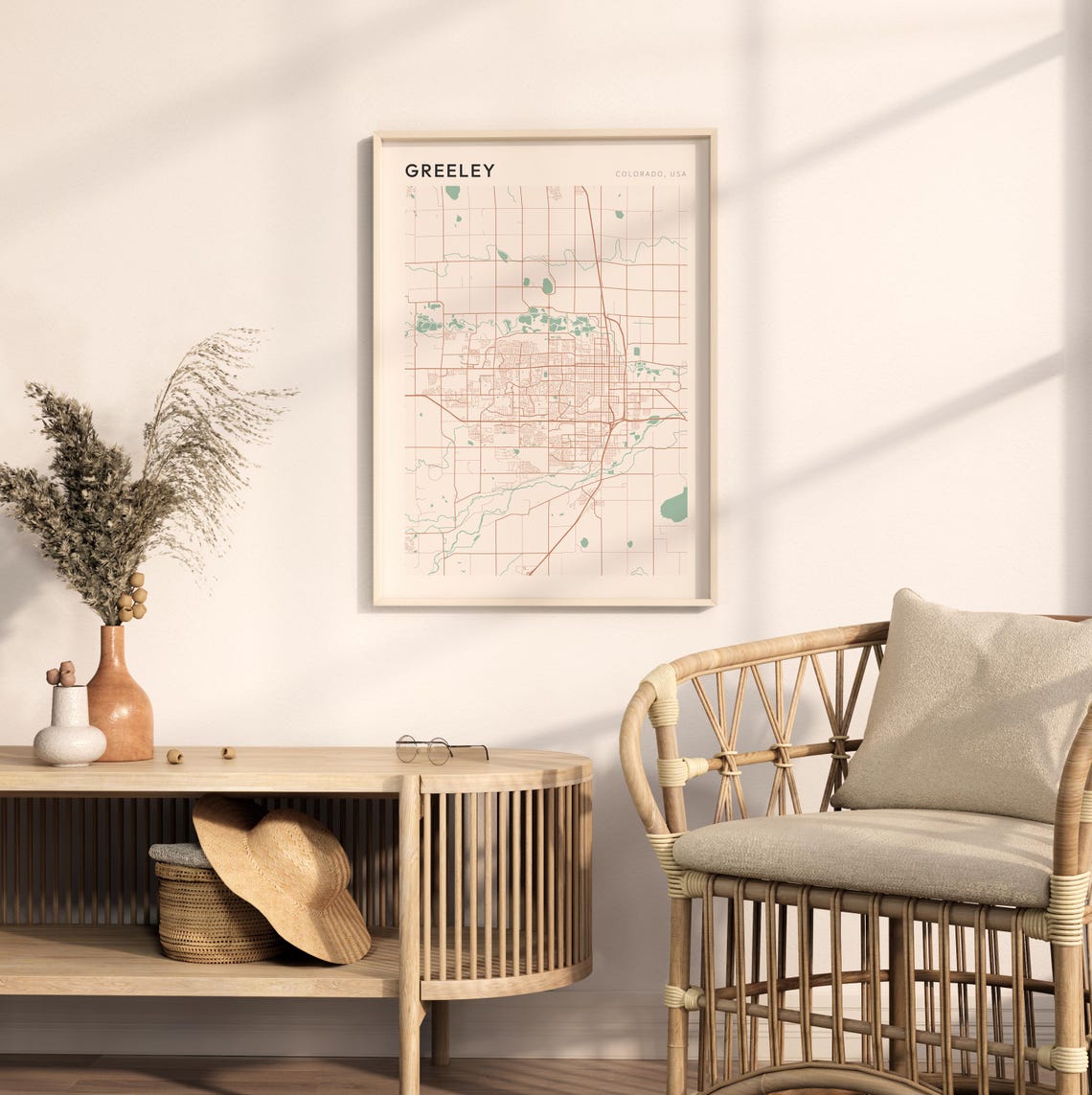Greeley Colorado Farmhouse Modern Minimalist Street Map Poster - Image 2