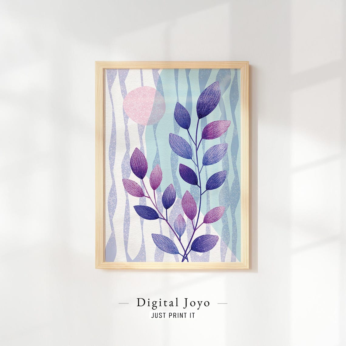 Purple Botanical Watercolor Print Modern Floral Art