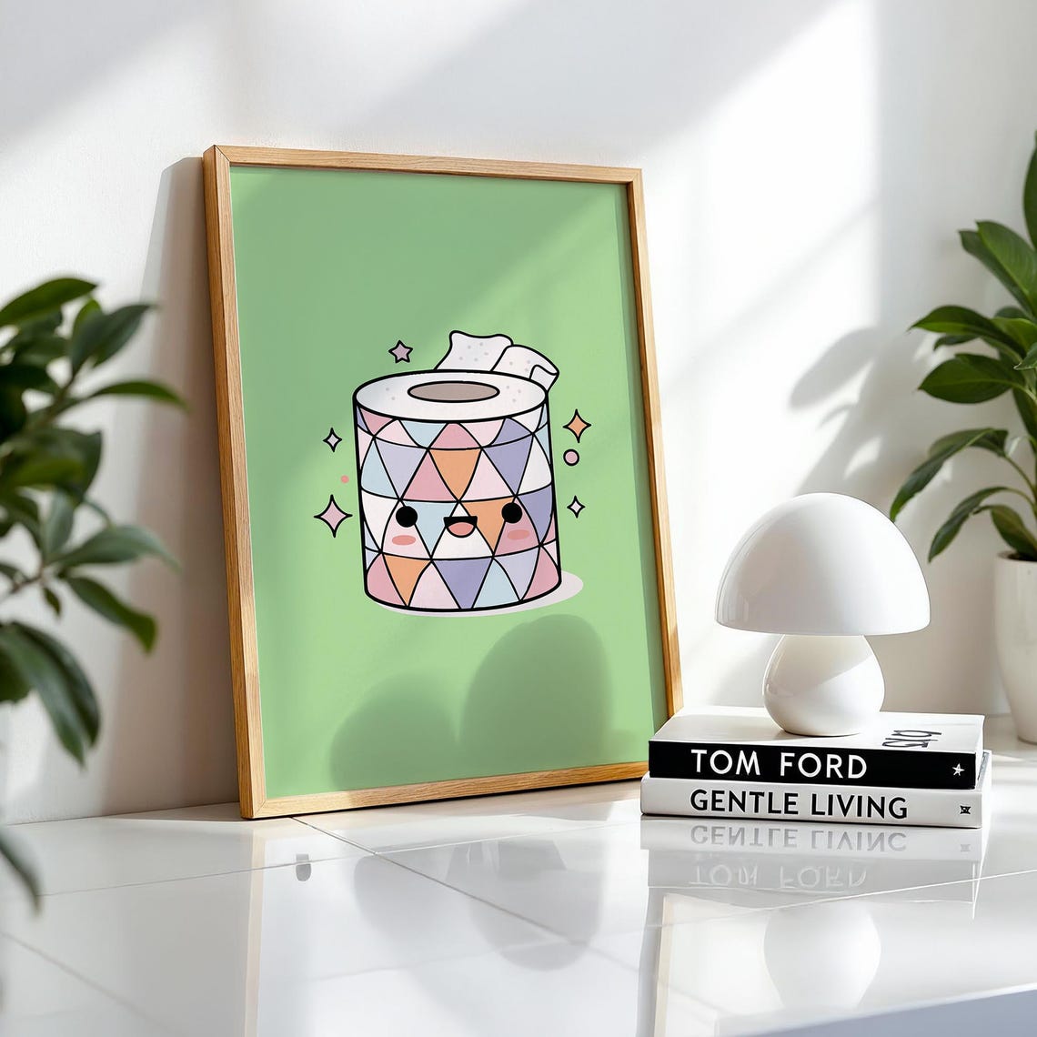 Mint Green Pastel Toilet Paper Roll Cute Kawaii Bathroom Poster