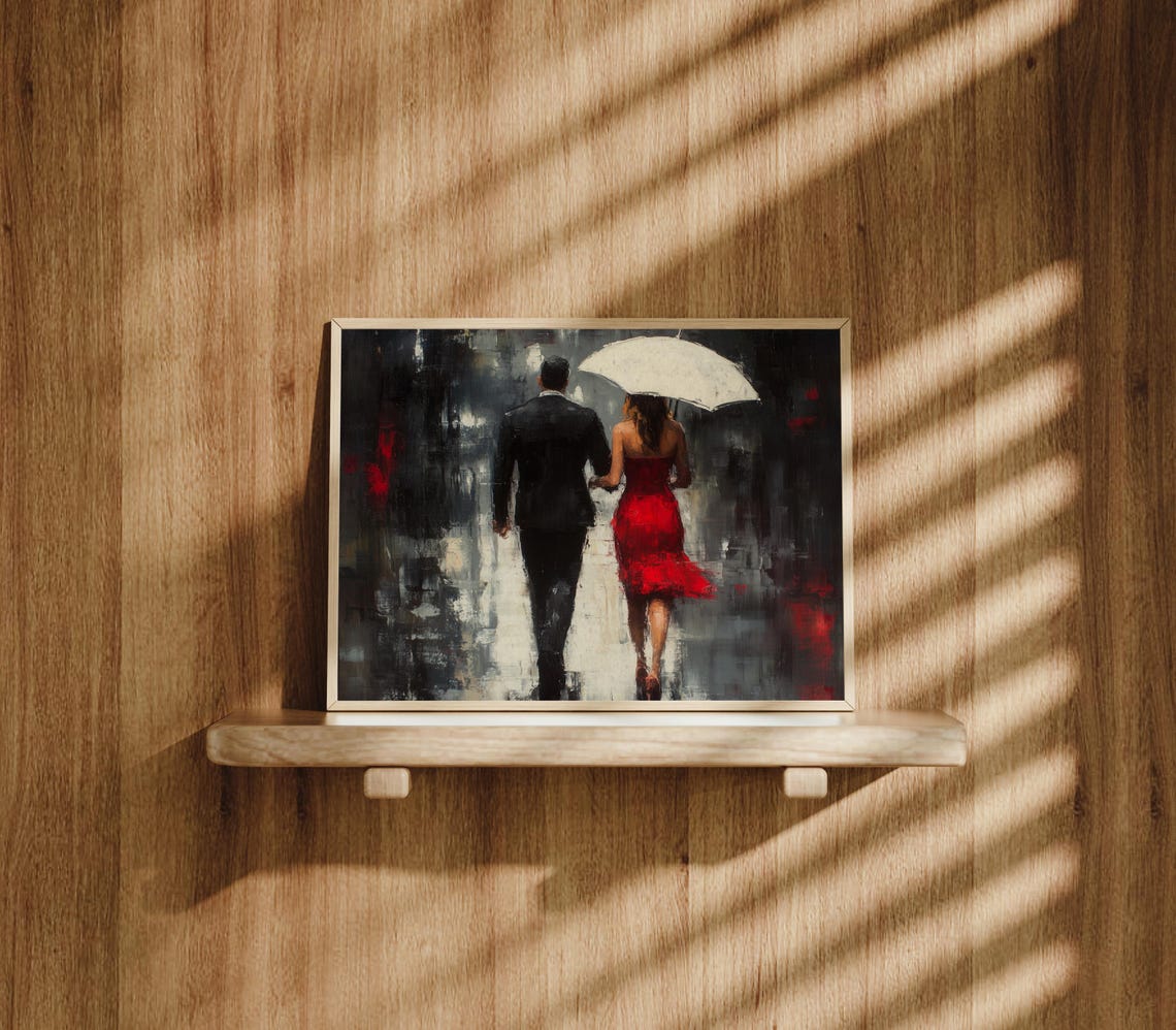 Valentines Day Print Retro Valentines Day Painting Romantic Cute Valentines Day Wall Art Print Wh0040 - Image 3