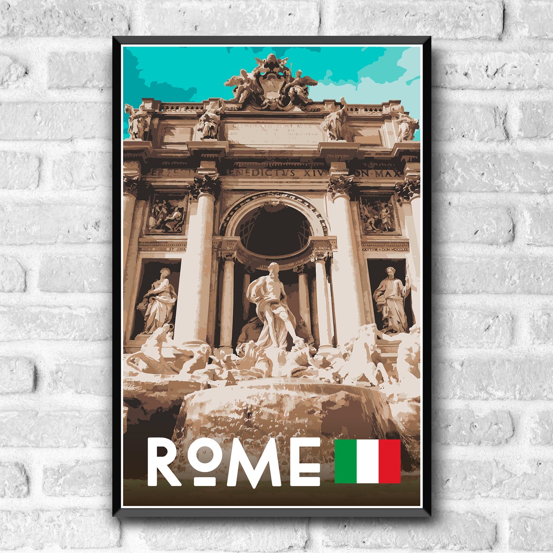 Rome Italy Wpa Style Vintage Style Travel Poster 8x10 12x18 18x24 24x36 4x6 Postcard Trevi Fountain Retro Art Print Wall Art - Image 3