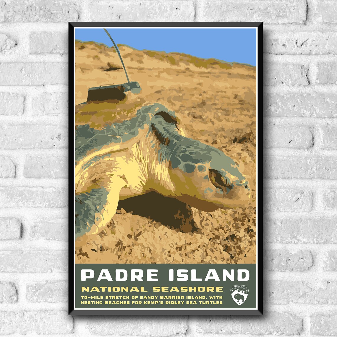 Padre Island National Seashore Vintage Travel Poster - Image 3