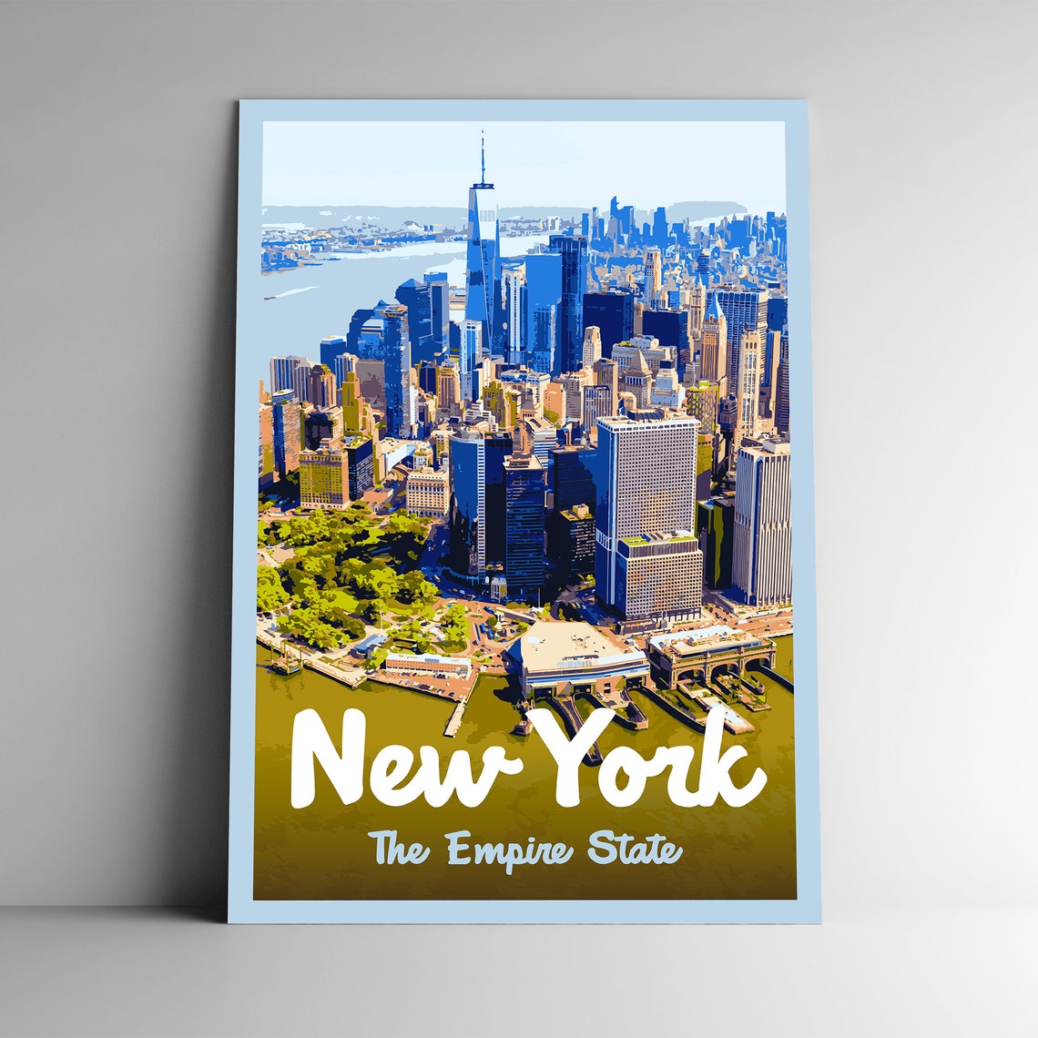 New York The Empire State Vintage Style Travel Poster Postcard Sticker Magnet Retro Wpa Style Our Fifty States Print 50 Usa Wall Art