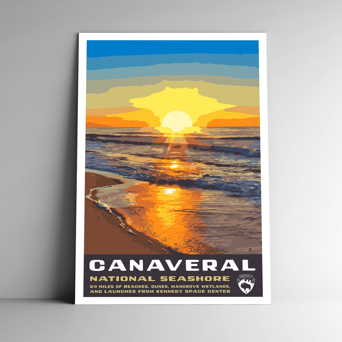 Canaveral National Seashore Vintage Travel Poster