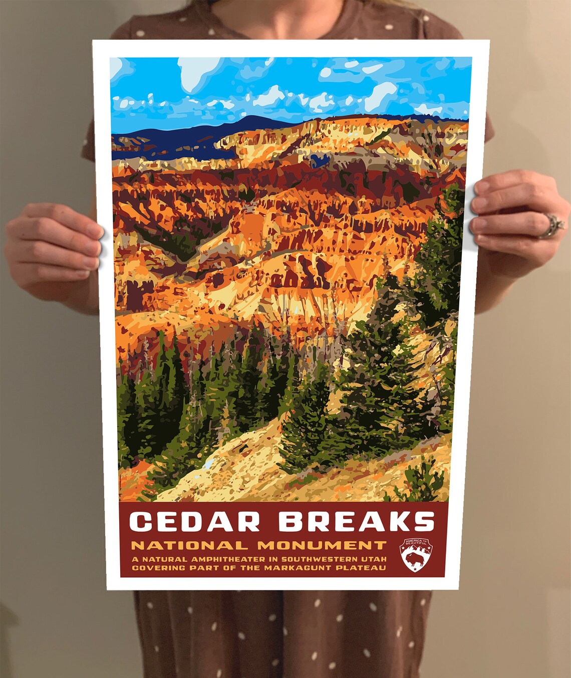 Cedar Breaks National Monument Vintage WPA Travel Poster - Image 2