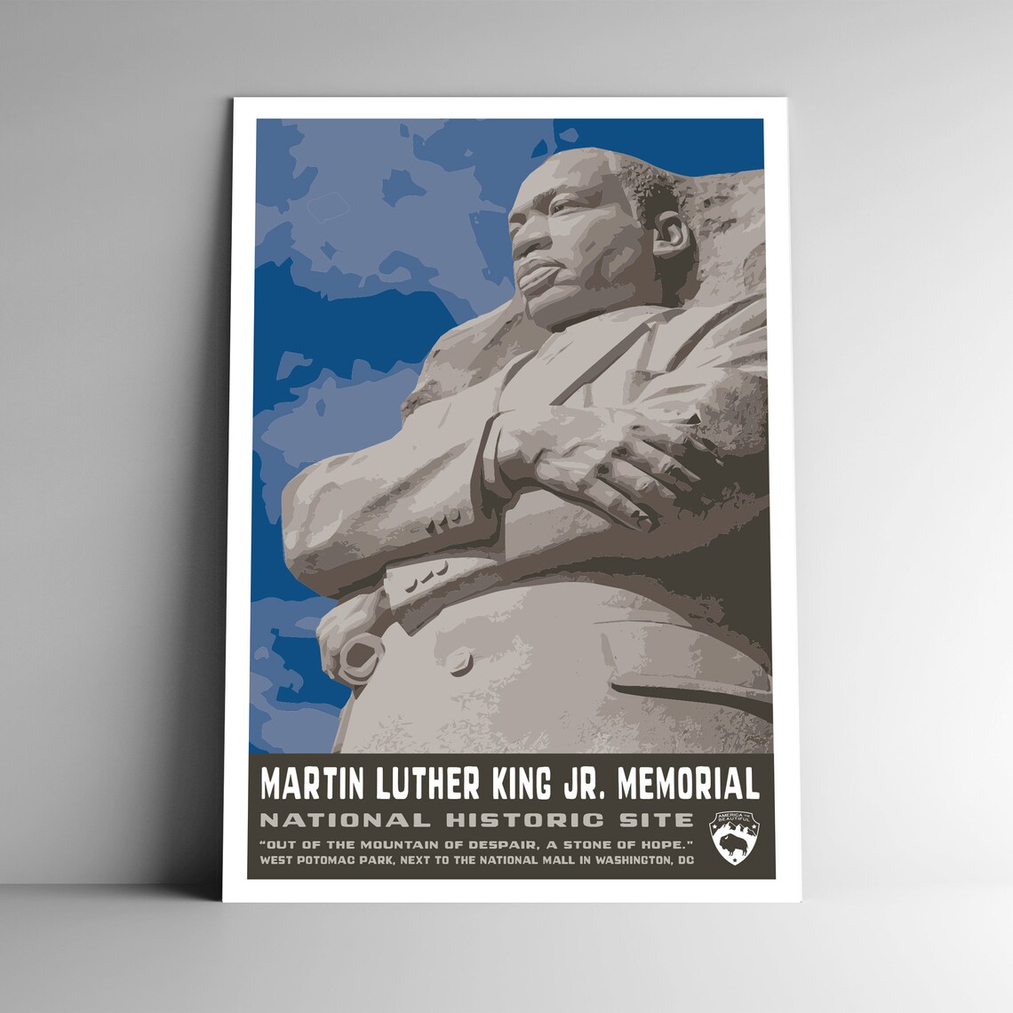 Martin Luther King Jr Memorial WPA Vintage Travel Poster