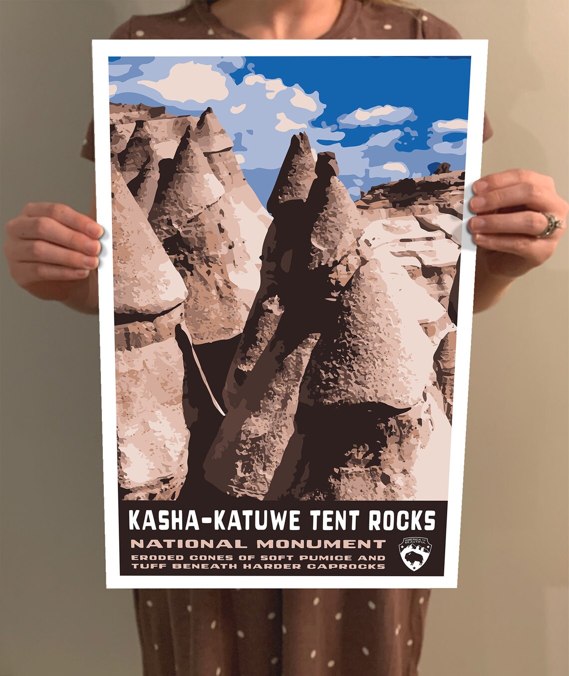 Kasha Katuwe Tent Rocks WPA Vintage Travel Poster - Image 2